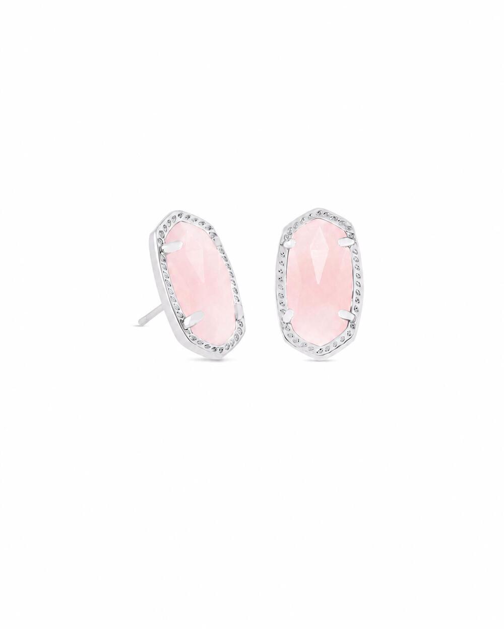 NEW KENDRA SCOTT ellie stud earrings in rose quartz